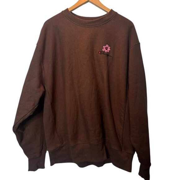 Champion Other - Champion x Flower Graphic Crewneck Sweatshirt Brown XL – Oversized Streetwear Vi